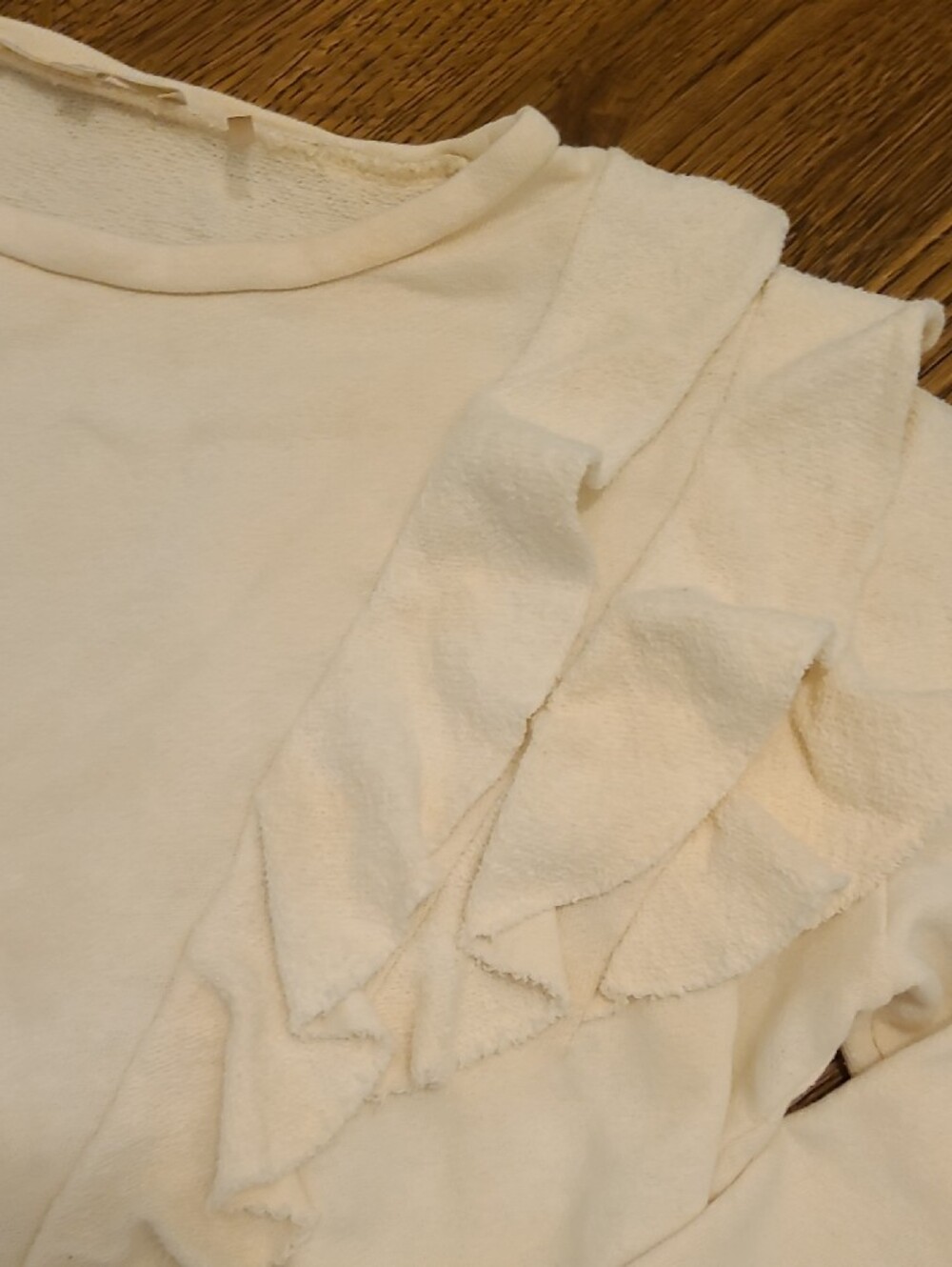 LoveShackFancy Cream Ruffle-Sleeve Pullover - Picture 3 of 5